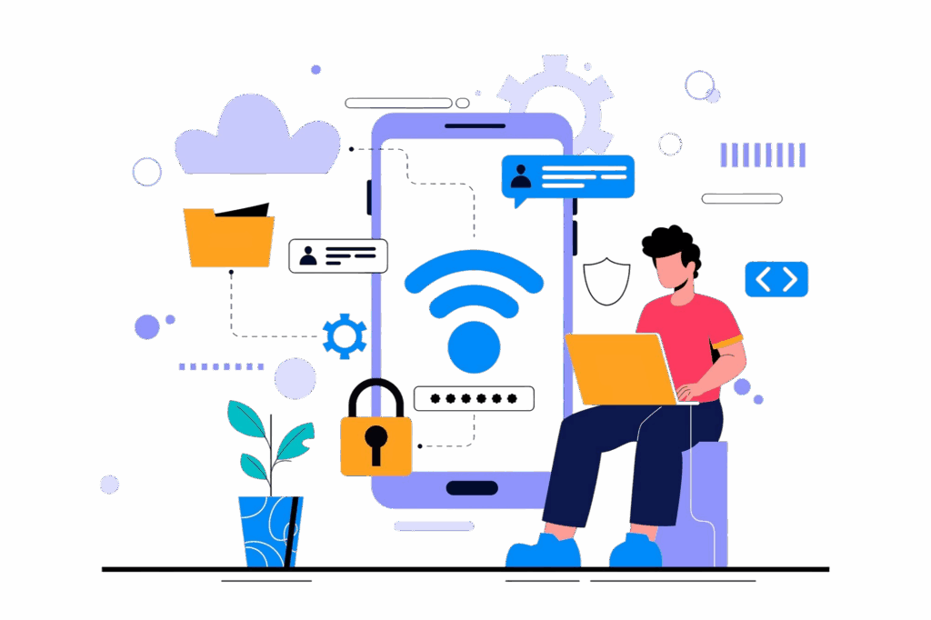 flat safer internet day illustration